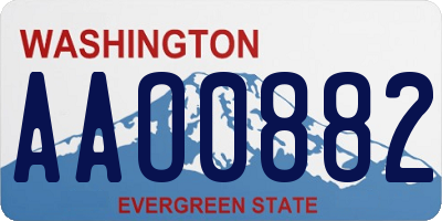WA license plate AAO0882