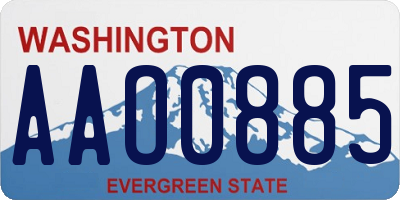 WA license plate AAO0885