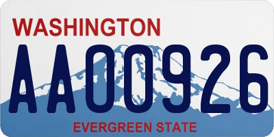 WA license plate AAO0926