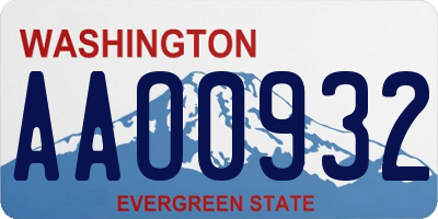 WA license plate AAO0932