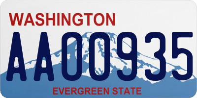 WA license plate AAO0935