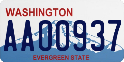 WA license plate AAO0937