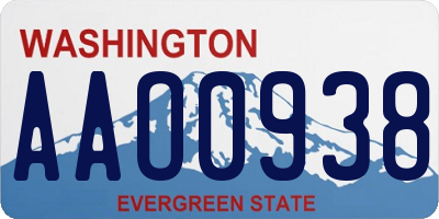 WA license plate AAO0938