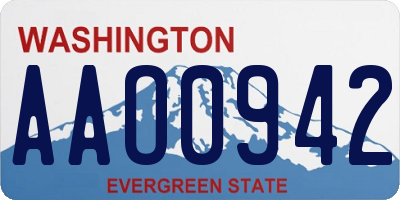 WA license plate AAO0942