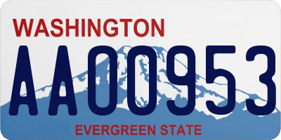 WA license plate AAO0953