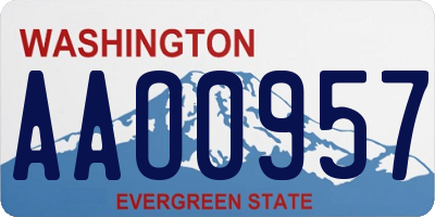 WA license plate AAO0957