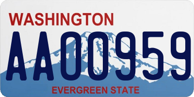 WA license plate AAO0959