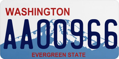WA license plate AAO0966