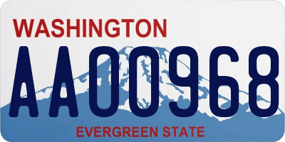 WA license plate AAO0968