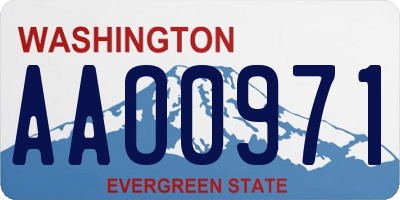 WA license plate AAO0971