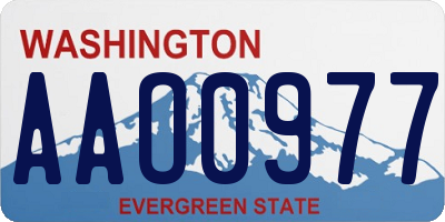 WA license plate AAO0977