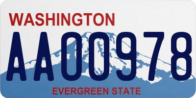 WA license plate AAO0978