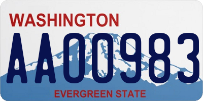 WA license plate AAO0983