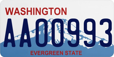 WA license plate AAO0993