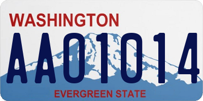 WA license plate AAO1014