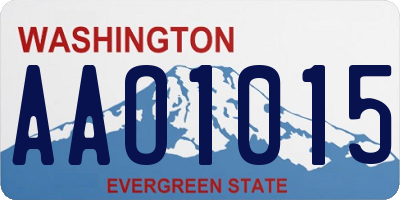 WA license plate AAO1015