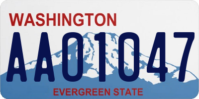 WA license plate AAO1047
