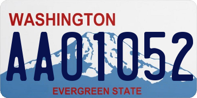 WA license plate AAO1052