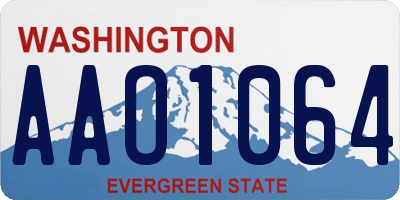 WA license plate AAO1064