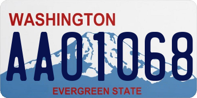 WA license plate AAO1068