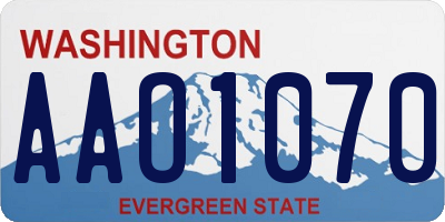 WA license plate AAO1070