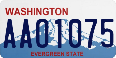 WA license plate AAO1075