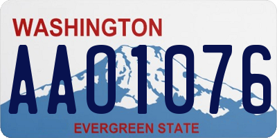 WA license plate AAO1076