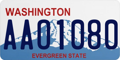 WA license plate AAO1080