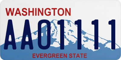 WA license plate AAO1111