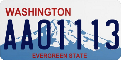 WA license plate AAO1113