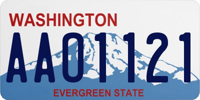 WA license plate AAO1121