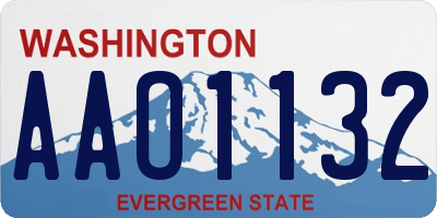WA license plate AAO1132