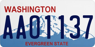 WA license plate AAO1137