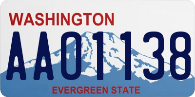 WA license plate AAO1138