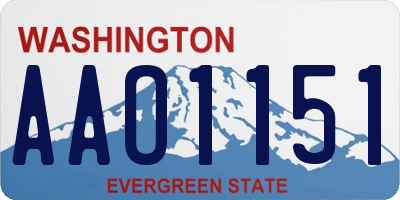 WA license plate AAO1151