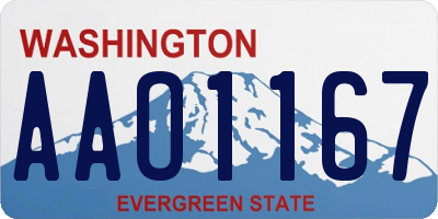 WA license plate AAO1167