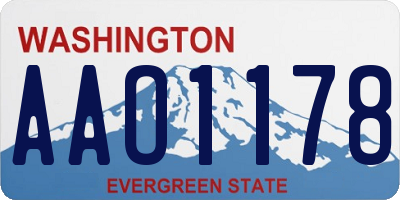 WA license plate AAO1178