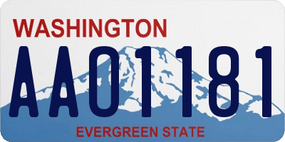 WA license plate AAO1181