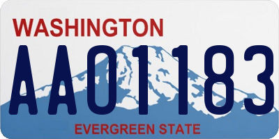 WA license plate AAO1183
