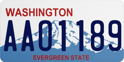 WA license plate AAO1189