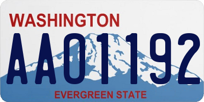 WA license plate AAO1192