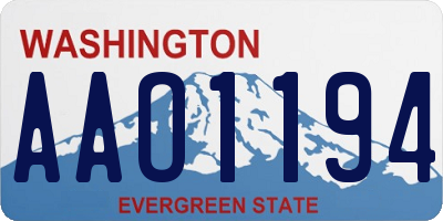 WA license plate AAO1194