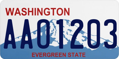 WA license plate AAO1203