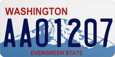 WA license plate AAO1207