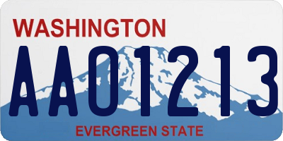 WA license plate AAO1213