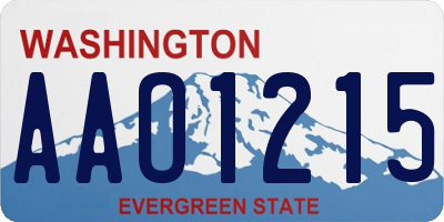 WA license plate AAO1215
