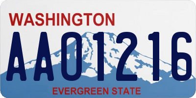 WA license plate AAO1216