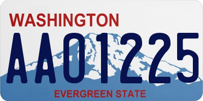WA license plate AAO1225