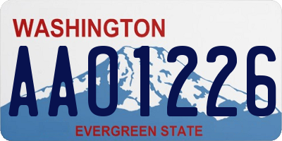 WA license plate AAO1226