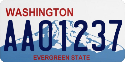 WA license plate AAO1237